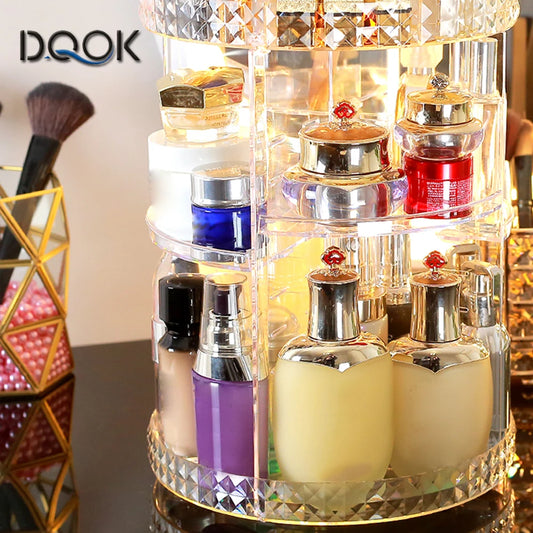 360 Degree Rotation Make Up Organizer Box Cosmetic Organizer Transparent Fashion Spin Multi-Function Detachable Acrylic