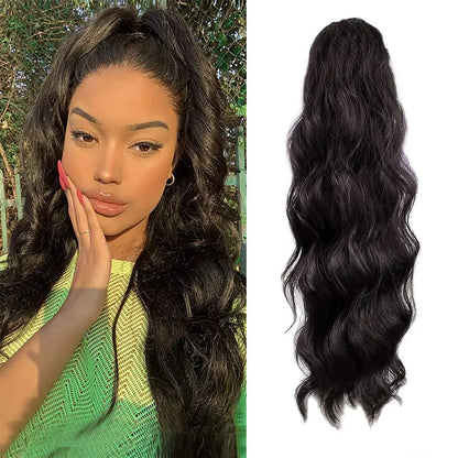 Ponytail Extension Claw Clip Hair Extensions Short Claw Ponytail Wavy Curly Clip In Ponytails Hairpiece for Women Christmas