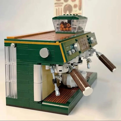 Classic Creative Coffee Machine Mini Diamond Model Building Blocks MOC Construction Bricks Collection Toy Children Xmas Gift