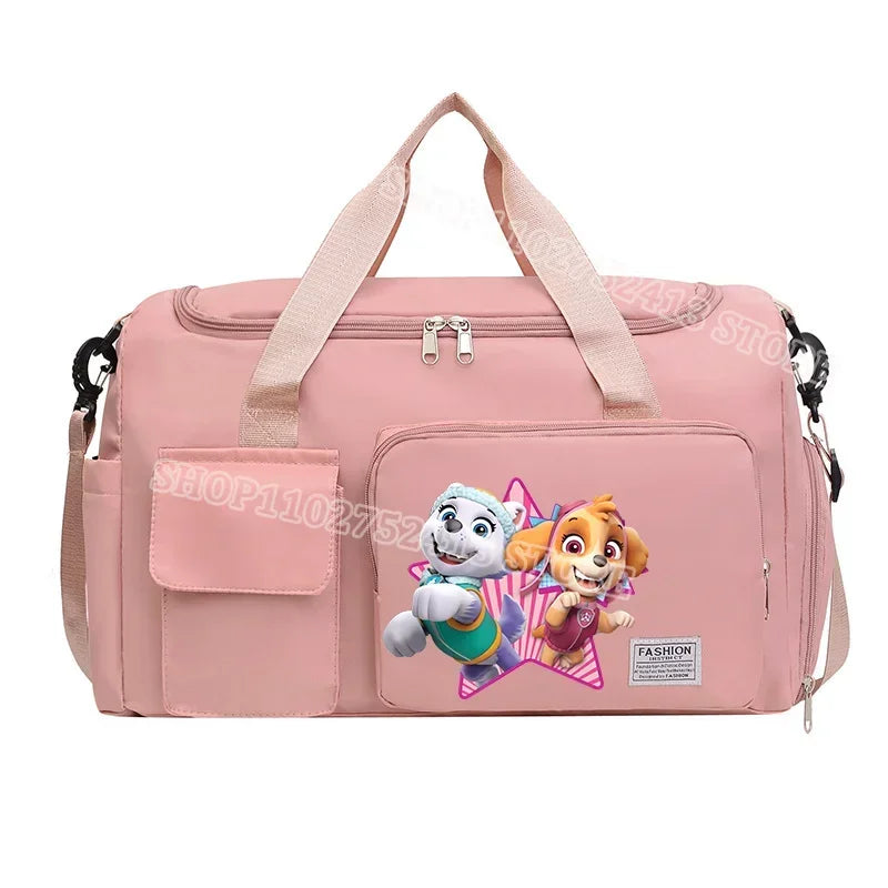 Paw Patrol Gym Bag Large Capacity Cute Cartoon Chase Skye Sports Tote Shoulder Bags Shoes Clothes Trip Excursion Packet Gifts
