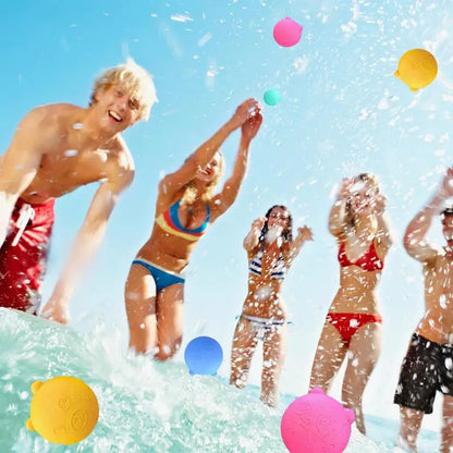 Reusable Water Baloons 16x Silicone Reusable Water Balls Quick Filling Creative Summer Pool Beach Outdoor Games For Kids &