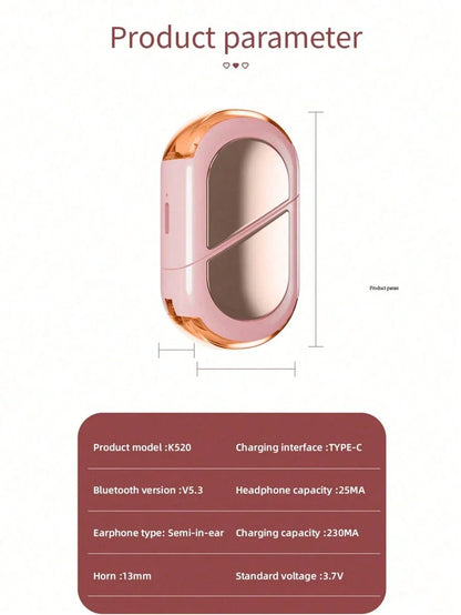 Heart-shaped Rotatable Wireless Bluetooth Earphones Stereo Sound Headphones Touch Control Earbuds Gamer Headsets gifts for girl