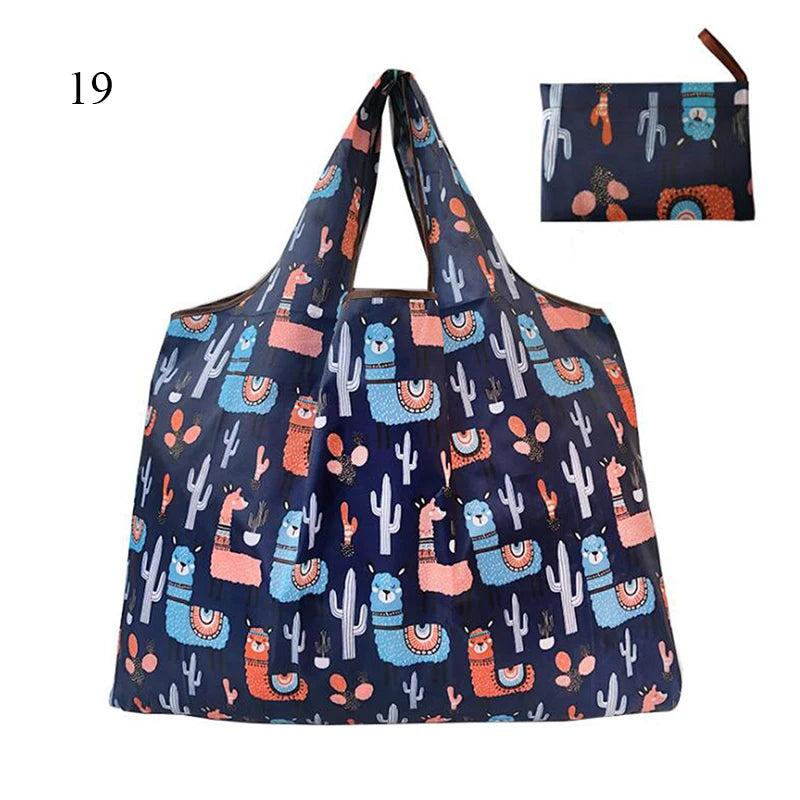 Foldable Large Shopping Storage Bags For Groceries Recyclable Grocery Tote Pouch Eco-Friendly Heavy Duty Washable Shopper Bag