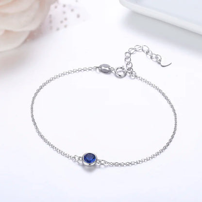 4Color 925 Sterling Silver Chain Round CZ Charm Anklet For Women Foot Jewelry Leg Bracelet Cheville Enkelbandje Halhal Tobillera