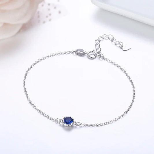 4Color 925 Sterling Silver Chain Round CZ Charm Anklet For Women Foot Jewelry Leg Bracelet Cheville Enkelbandje Halhal Tobillera