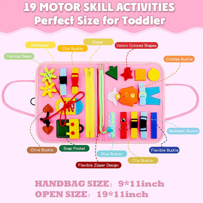 Montessori Sensory Toys Busy Board for Toddlers Promoting Motor Educational Activity Life Skills Learning for Kids With Autism
