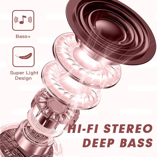 Heart-shaped Rotatable Wireless Bluetooth Earphones Stereo Sound Headphones Touch Control Earbuds Gamer Headsets gifts for girl