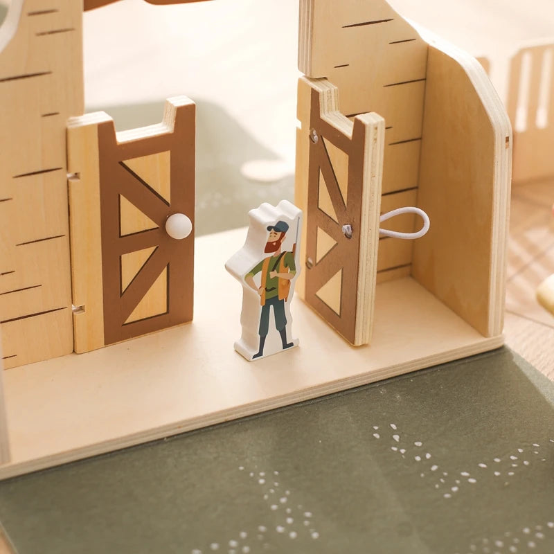 Children Montessori Wooden Toys Dinosaur Car Animal Park Barn Toy Wooden Stacking Game Kid Educational Toy Christmas Gift