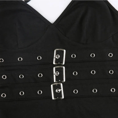 y2k Bandage Crop Top Black Backless  Top Lace Up Cute Party Beach Summer Sweats Women Retro Basic Mini Vest Punk