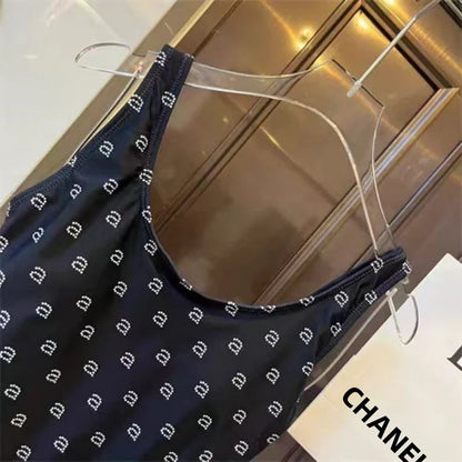 2024 Luxury Brand Women's Bikini Wang Swimsuit Sexy One-piece Swimsuit Women's Gold Print Monokini Beach Swimsuit