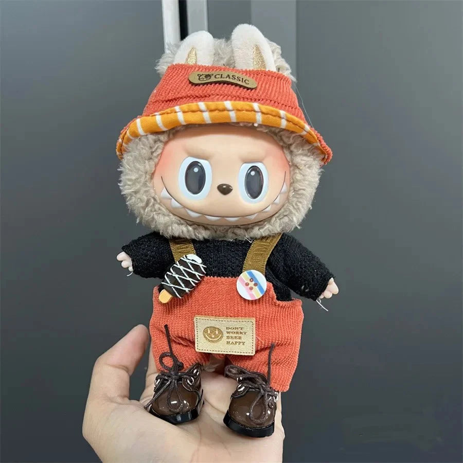2025 New Labubu 17cm Doll Clothes Outfit Accessories for Korea Kpop Exo Labubu V1 V2 Idol Handsome Clothing Cool Gift