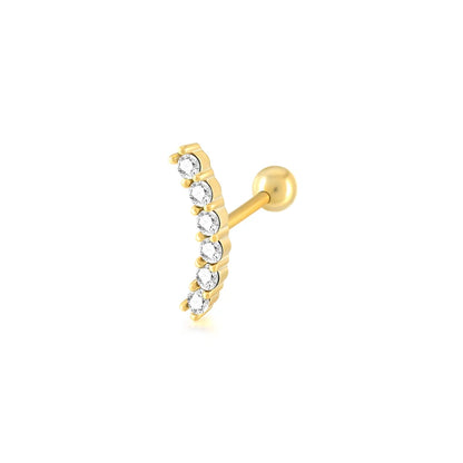 CANNER Pendientes Plata 925 Piercing Stud Earrings For Women Cubic Zirconia 925 Sterling Silver Cartilage Earring Jewerly 1pcs