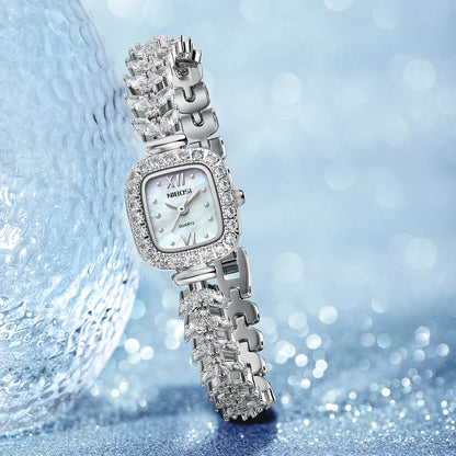 2024 NIBOSI Women Watches Fashionable Diamond Studded Steel Bracelet Quartz Watch For Women'S Watches Luxury Female Clock Relogi