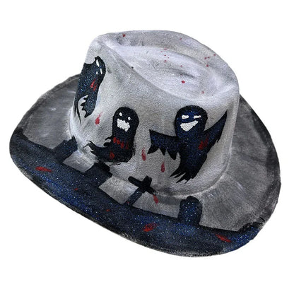 EtherealBe Halloween Cowboy Hat for Adults - Spooky Style
