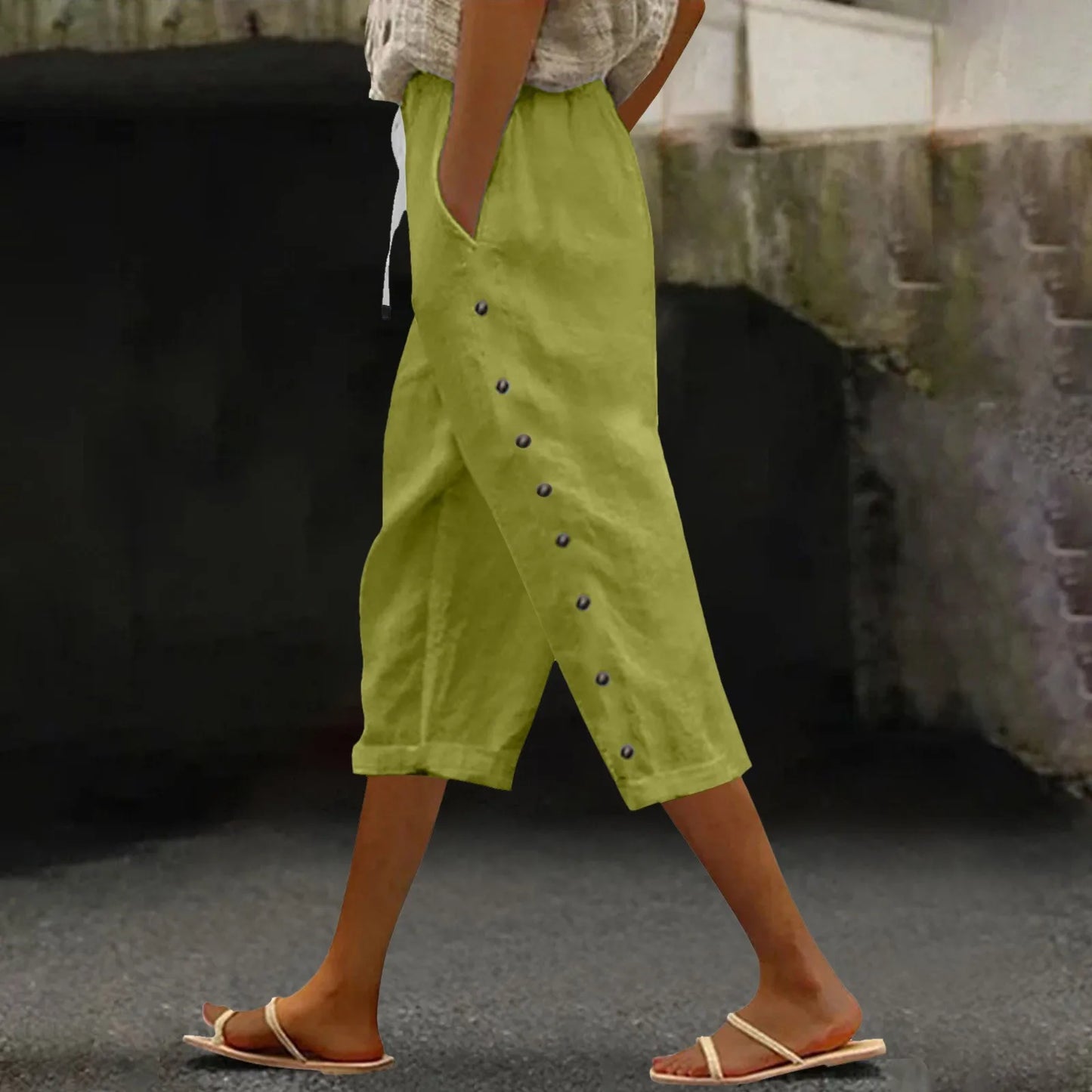 Fashion Casual Summer Capris Women'S High Waisted Short Pants Black White Slim Fit Trousers Street Sports White Black Pants