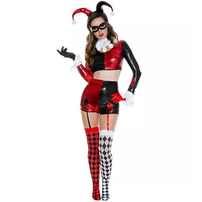 Cosplay Clown Costume Women Joker Outfits Halloween Carnival Party Fancy Suits Performance Bodysuits Carnival Dress Up