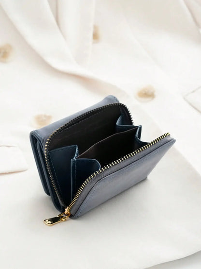 1pc Ladies' Short Wallet Suitable For Work & Business ID Card Credit Card For Christmas Gift For Young Girls Women White-Collar