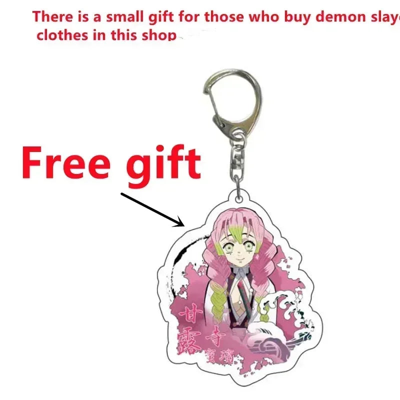 Mitsuri Kanroji cosplay costume with a free pink keychain gift for demon slayer fans