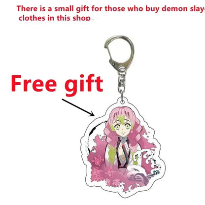 Mitsuri Kanroji cosplay costume with a free pink keychain gift for demon slayer fans