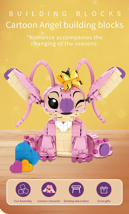 Disney Stitch Angel CP Building Blocks 2025-Large Piece Cartoon Toys Moving Ears Kids Assembly Birthday Gift for Boys Girls