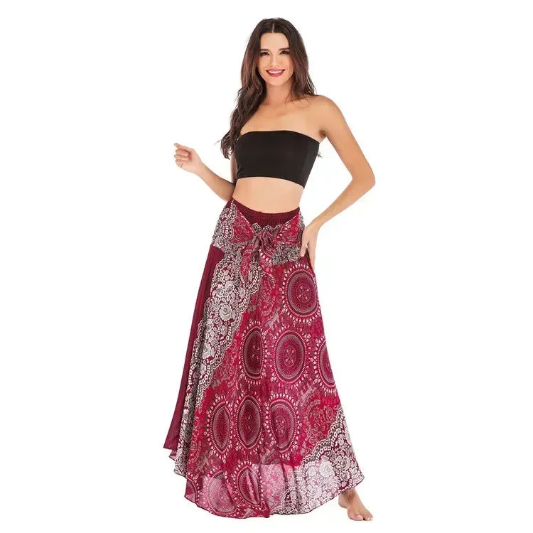 Sexy Summer Long Boho Bottom Women Skirt Vintage Casual Ropa Mujer Faldas Loose Fashion y2k Maxi Skirts Woman Clothing Saia Jupe