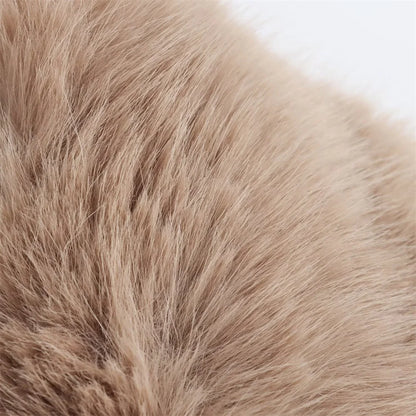 Women's Belt Warm Fur Collar Coat Flip Collar Pocket Button Decoration Autumn/Winter New Women's Wear