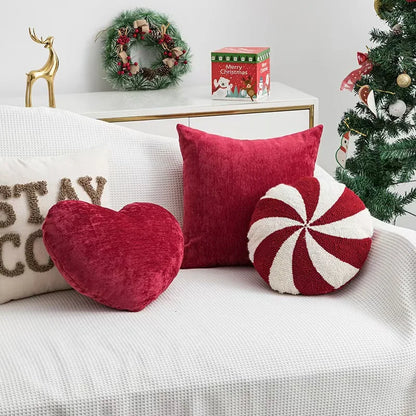 Hot High Face Value Pillow New Year Holiday Decoration Pillow Bedroom Bedside Sofa Cushion Christmas Red Candy Pillow Cover Gift