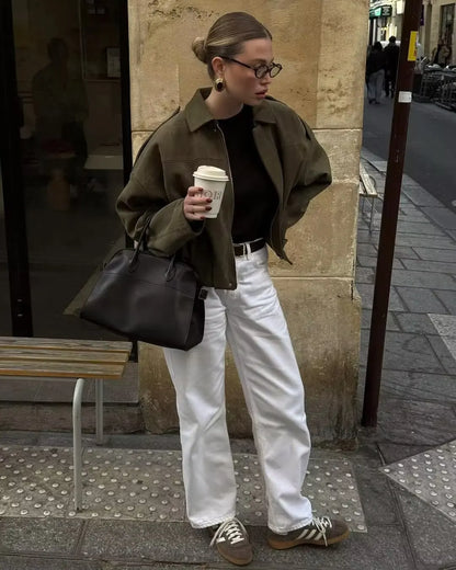 Women's 2025 new Jackets Autumn Fashion Loose Bat Sleeves Elegant Women's Jackets Chic Street Youth Autumn Long Sleeves Coats