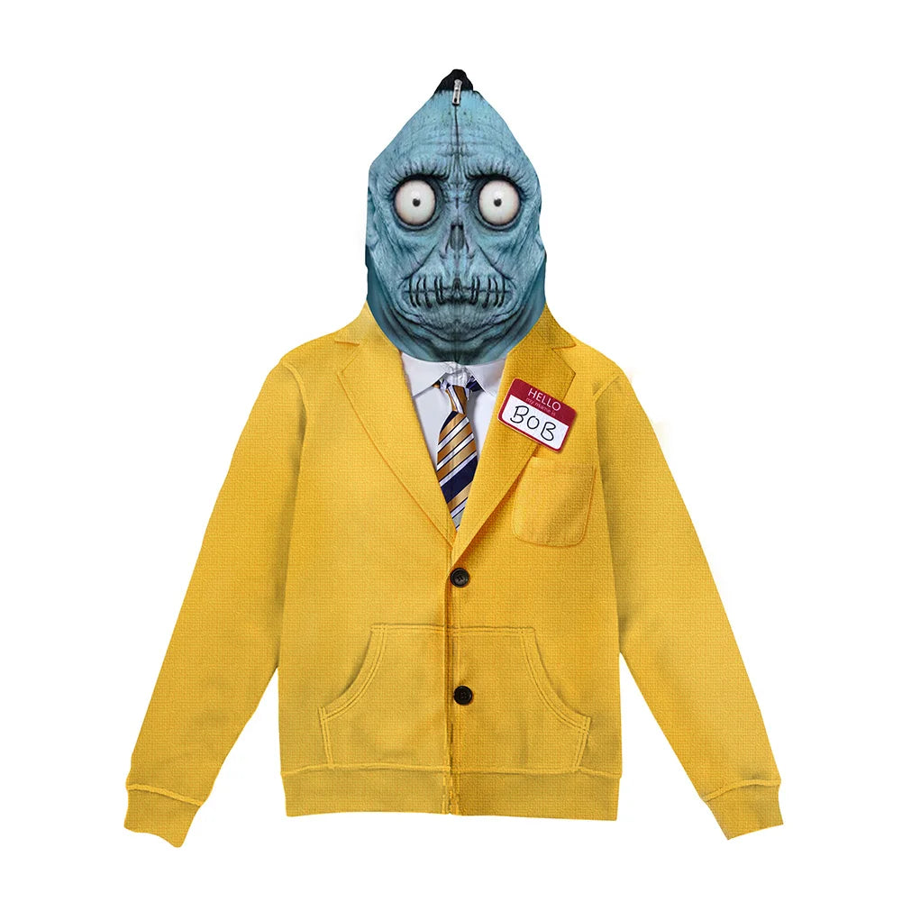 Movie Juices Costume Disguise BOB Cosplay Fantasy Mask Clothing Hoodie Adult Men Roleplay Fantasia Outfits Male Halloween