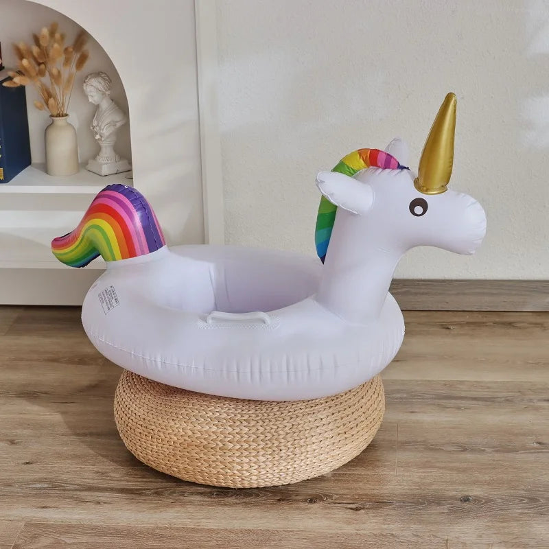 Rooxin Flamingo Swimming Circle Baby Infant Float Pool Swimming Ring With Sunshade Floating Seat Summer Beach Pool Party Toys
