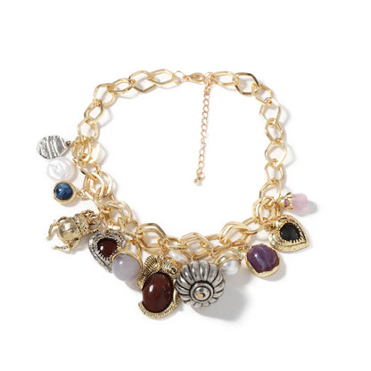Zvoijio New Personalized Retro Fashion Multiple Pendant Necklace
