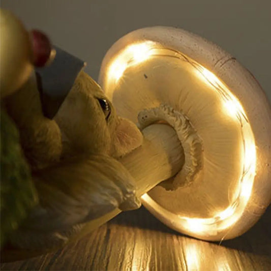 Micro Landscape Resin Solar Mushroom Lamp Cute Cartoon Rabbit Lawn Lamp Vivid Creative Animal Statue Light Flowerpot