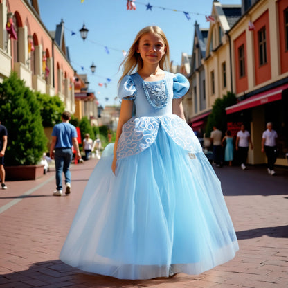 Kids Cosplay Costume Girl Summer Pageant  Fantasy Children Cinderella Carnival Clothes Princess Birthday Dress 2-10 Year