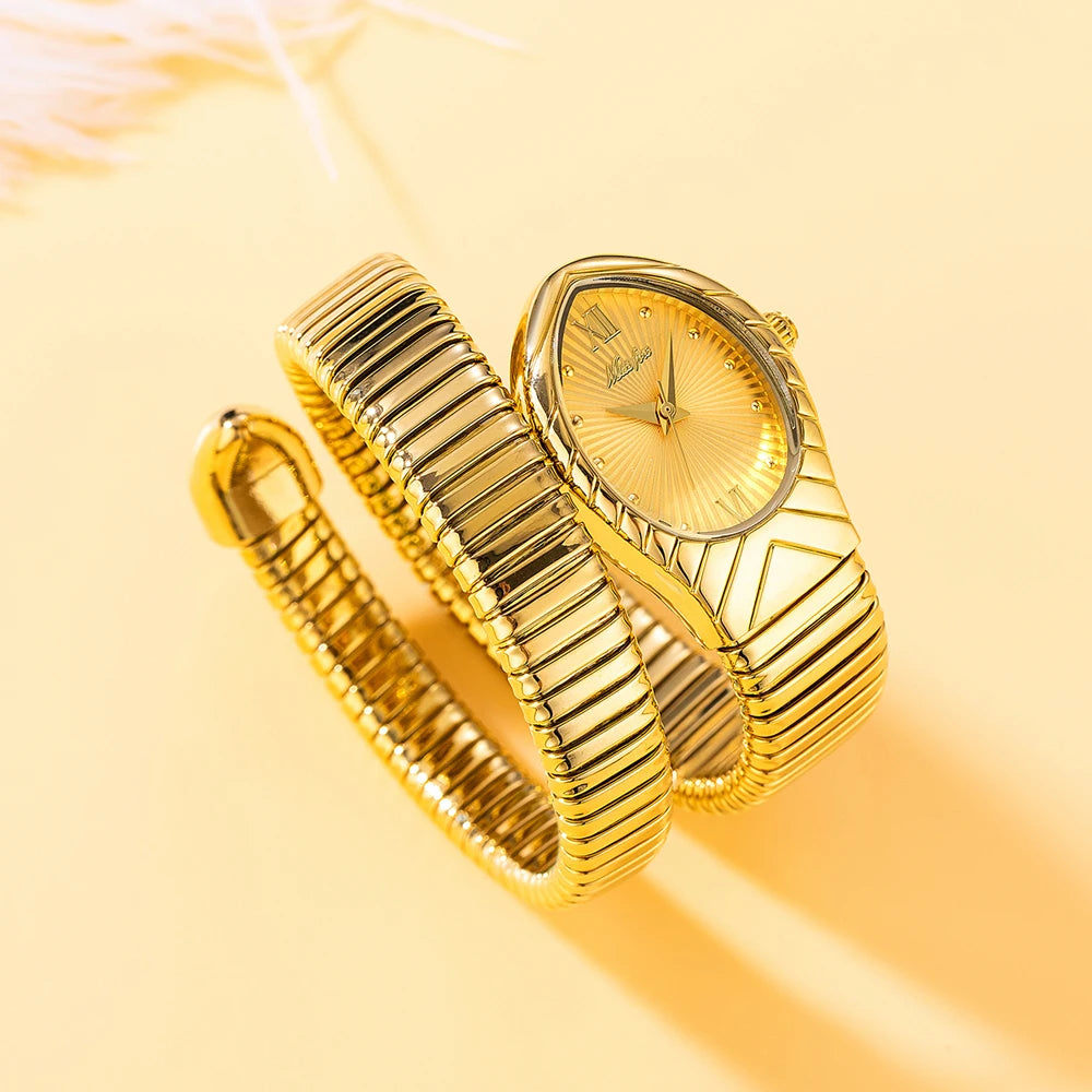 Top Brand MISSFOX Women's Watches New Quartz Snake Shape Simple Ladies Watch Fashion Unique Strap Waterproof Wristwatches