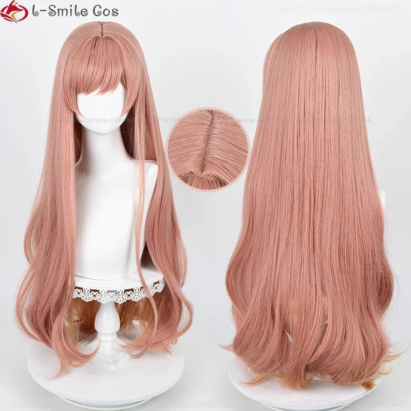 85cm Rapi Cosplay Wig Nikke Rapi Wig Cosplay Pink Orange Brown Heat Resistant Synthetic Hair Halloween Anime Wigs +Wig Cap