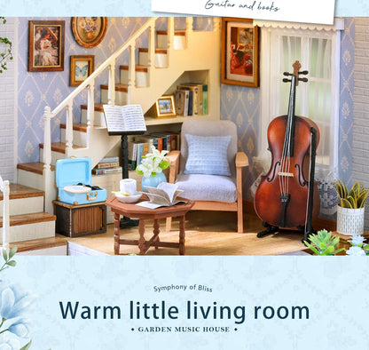 Handmade Wooden Miniature Doll House Kit 3D Puzzle Assembled Building Model Kit With LED Light DollHouses Toy For Christmas Gift