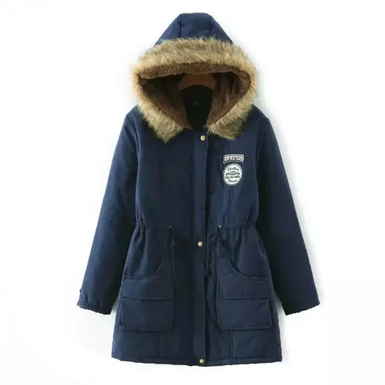 Winter Women's Coats Parka Streetwear Casual Coats Military Hooded Fur Coats Down Jackets Winter Coat Women  Jacket Women