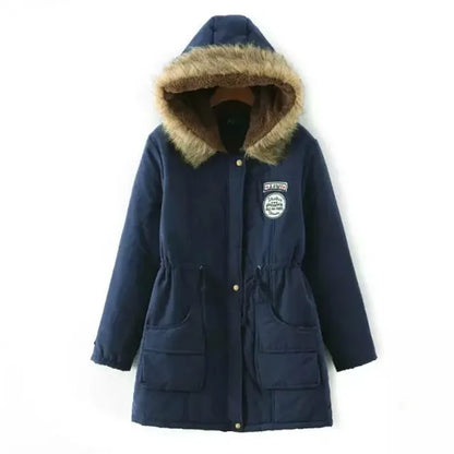 Winter Women's Coats Parka Streetwear Casual Coats Military Hooded Fur Coats Down Jackets Winter Coat Women  Jacket Women