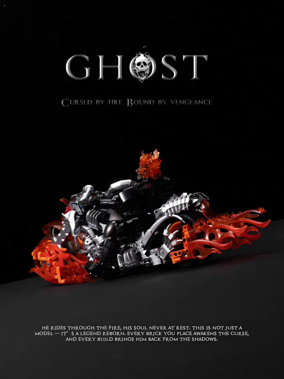 1436 PCS MOC City Super Hero Dark Motor Rider Building Blocks Comic Ghost Knight Motorcycle Assembly Bricks Toys Kids Boys Gifts