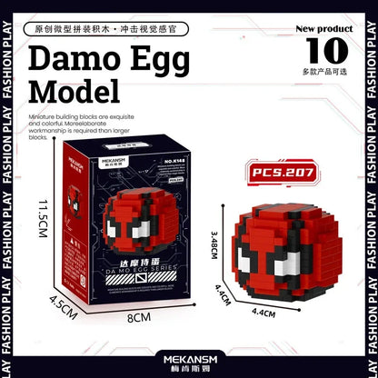 Spider-man Venom Damo Egg Building Block cartoon Q version of tiny particles puzzle assembled children's toys wholesale Iron Man