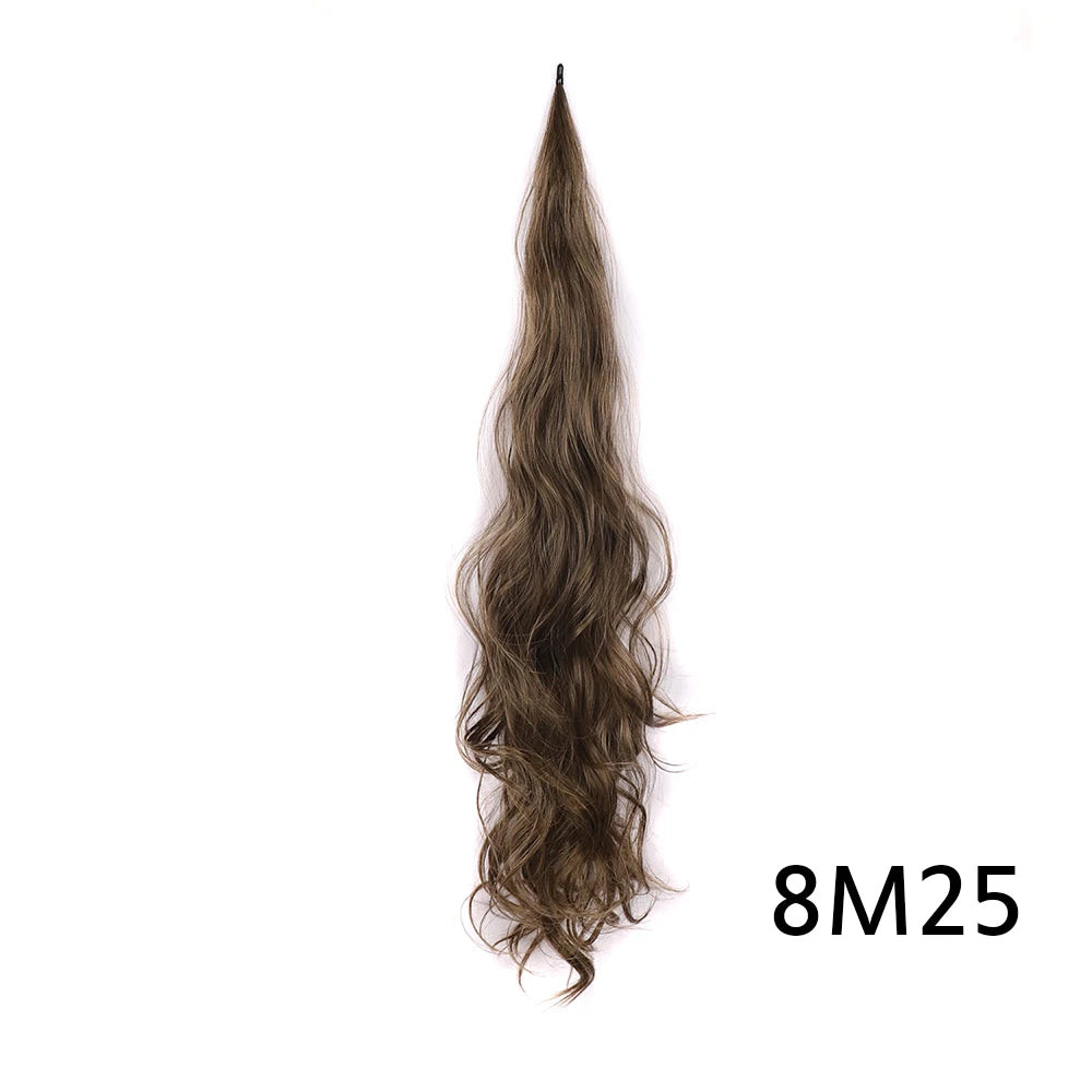 32" Flexible Wrap Around Ponytail Hair Extension Long Curly Synthetic Ponytail Wavy Pretty Hair Ponytails Hairpieces For Women