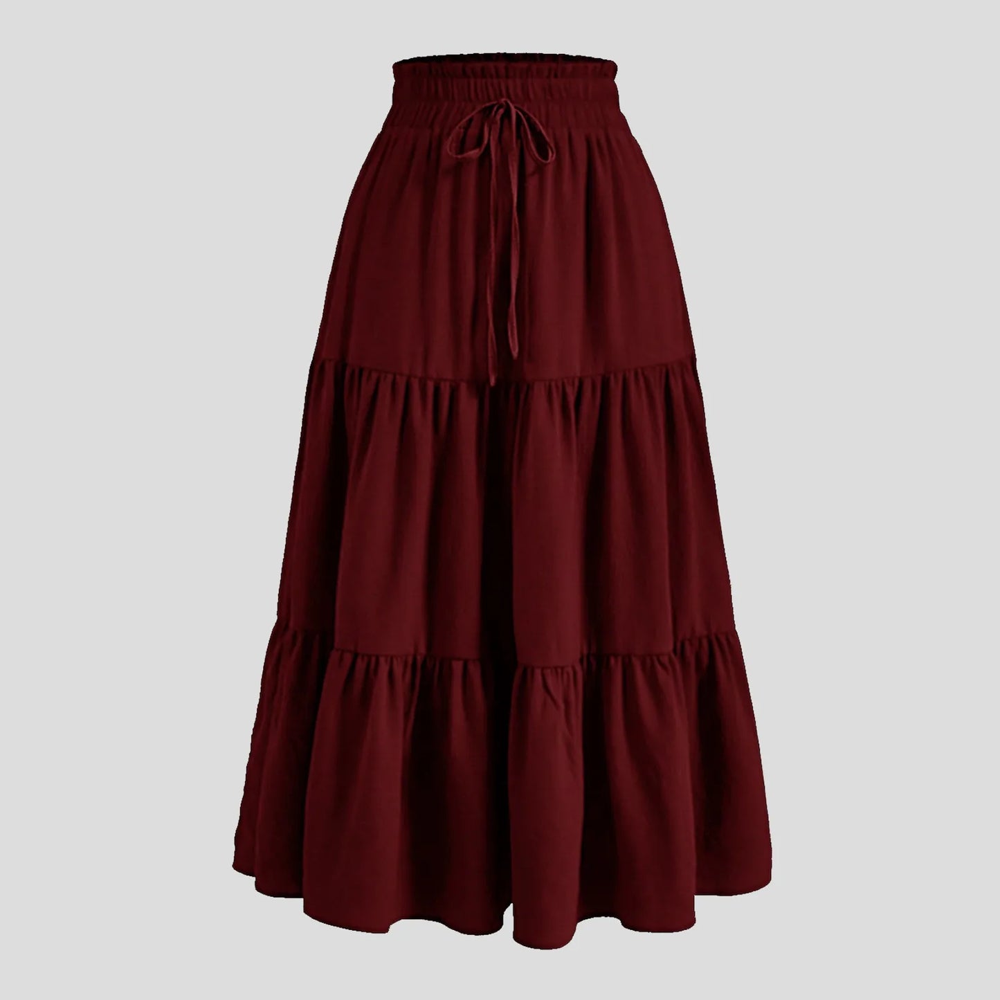 Women'S Boho Vintage Floral Print Maxi Skirt Elastic High Waist Pleated Flowy A Line Long Skirts Toddler Fall 2024 Falda Short