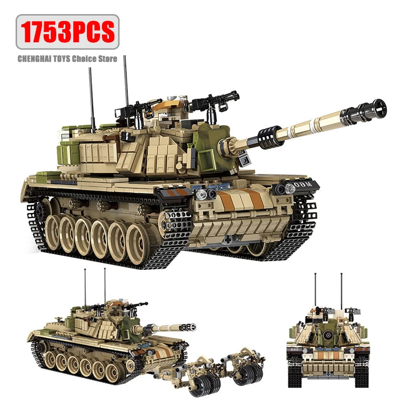 WW2 Military Leopard 2A4 Battle Tank Series Building Blocks Brick Model MOC Army Weapon Boy Set Kid Toy Childrens Christmas Gift