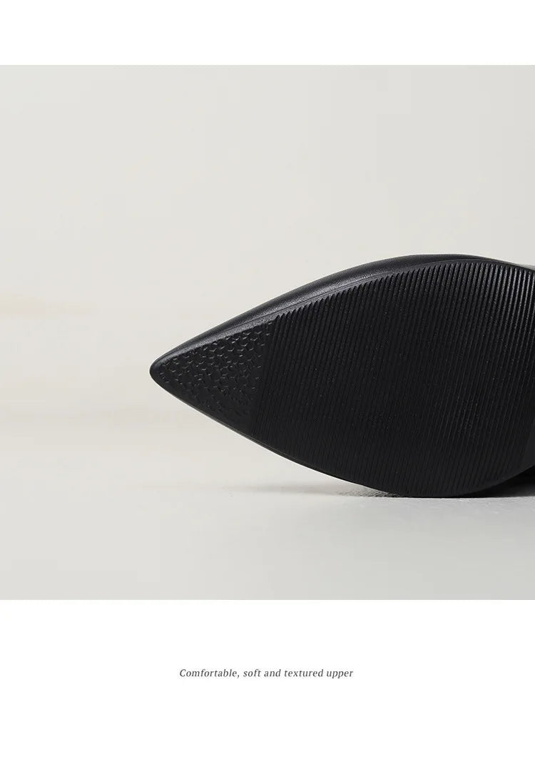 2025 Winter Knee Boots With Heels Woman 10CM Stiletto Fashion Slip on Pointy Autumn Shoes Women Soft Leather Pleated Long Boots