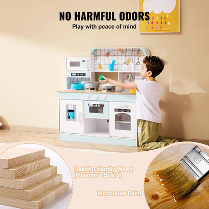 VEVOR Kitchen Counter Play Set DIY Simulated Cooking Food Tableware Play House with Sound Pretend Game Toy Gift Kid Boy Children