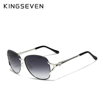 KINGSEVEN 2023 Women's Glasses Luxury Brand Sunglasses Gradient Polarized Lens Round Sun glasses Butterfly Oculos Feminino