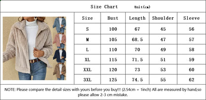 Autumn Winter Women Warm Furry Jacket New Fashion Patchwork Lapel Overcoat Female New Elegant Casual Communte Holiday Outerwears