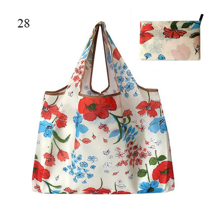 Foldable Large Shopping Storage Bags For Groceries Recyclable Grocery Tote Pouch Eco-Friendly Heavy Duty Washable Shopper Bag