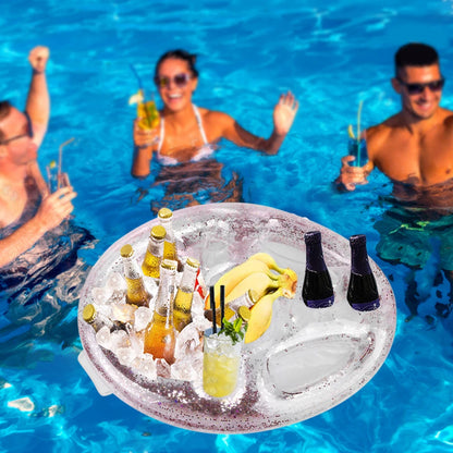 Summer Party Bucket Cup Holder Inflatable Swimming Pool Float Beer DrinkHolder Multifunctional Table Tray Beach Pool Accessories