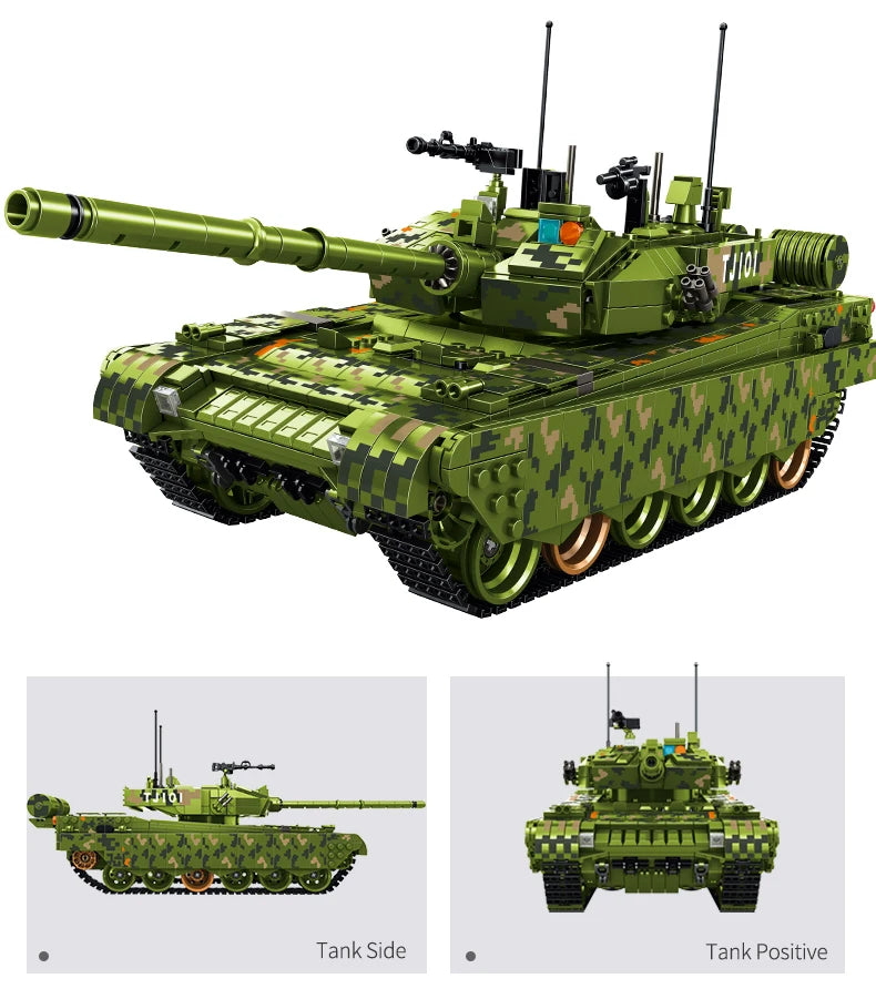 WW2 Military Leopard 2A4 Battle Tank Series Building Blocks Brick Model MOC Army Weapon Boy Set Kid Toy Childrens Christmas Gift
